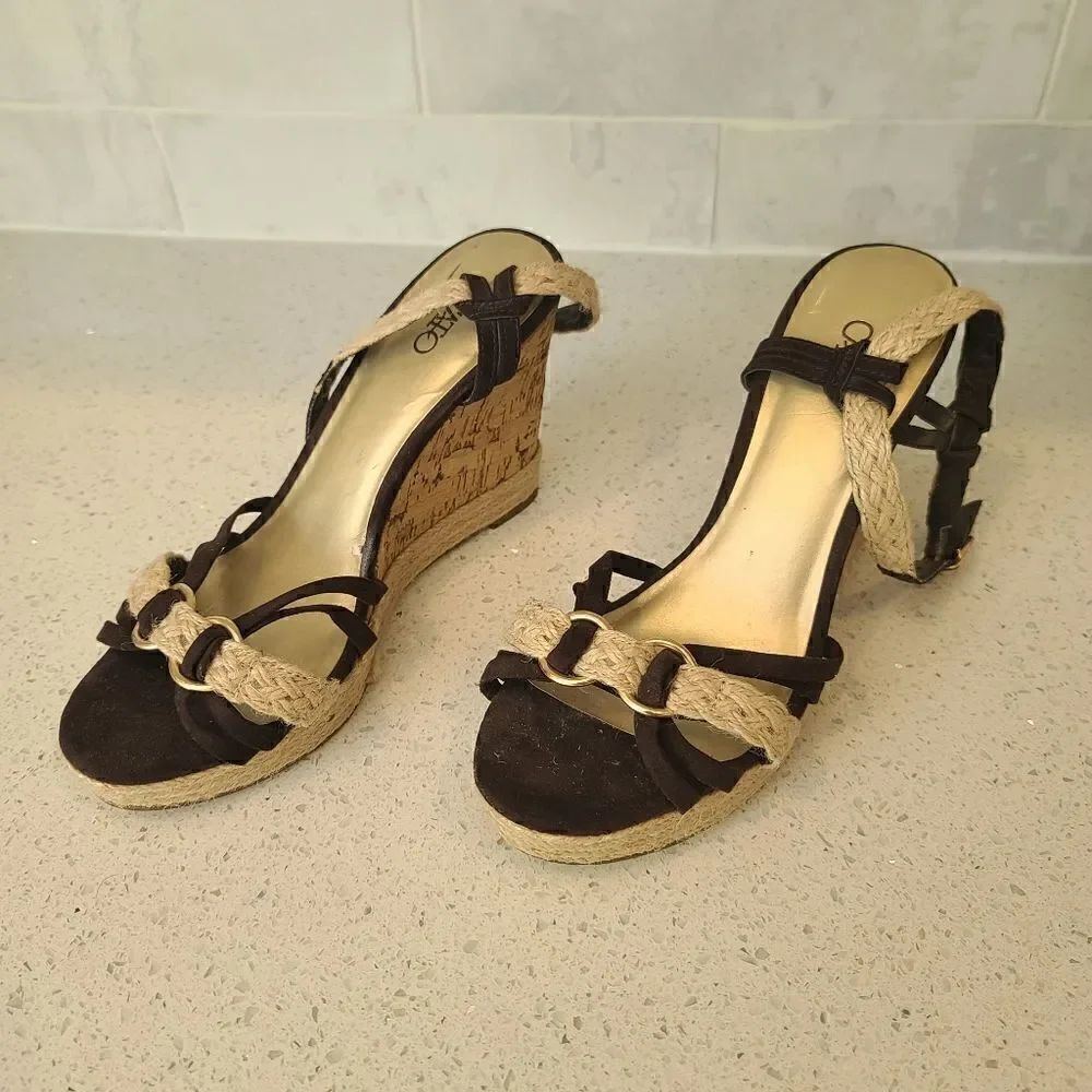 Cato Cork Wedge Sandals Sz 8